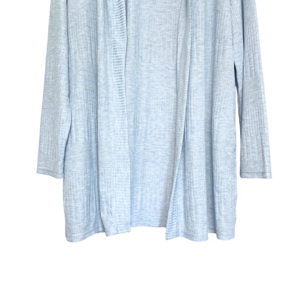 Jones New York Long Line Cardigan Sweater Womens Size L Blue Open Minimalist - Picture 3 of 9